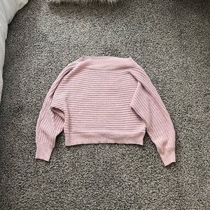 Vici Soft Pink Ribbed Turtleneck Sweater